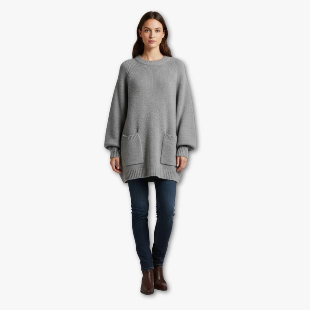 Women’s oversized Knit Sweater with Round Neck and Long Sleeves (kopie)