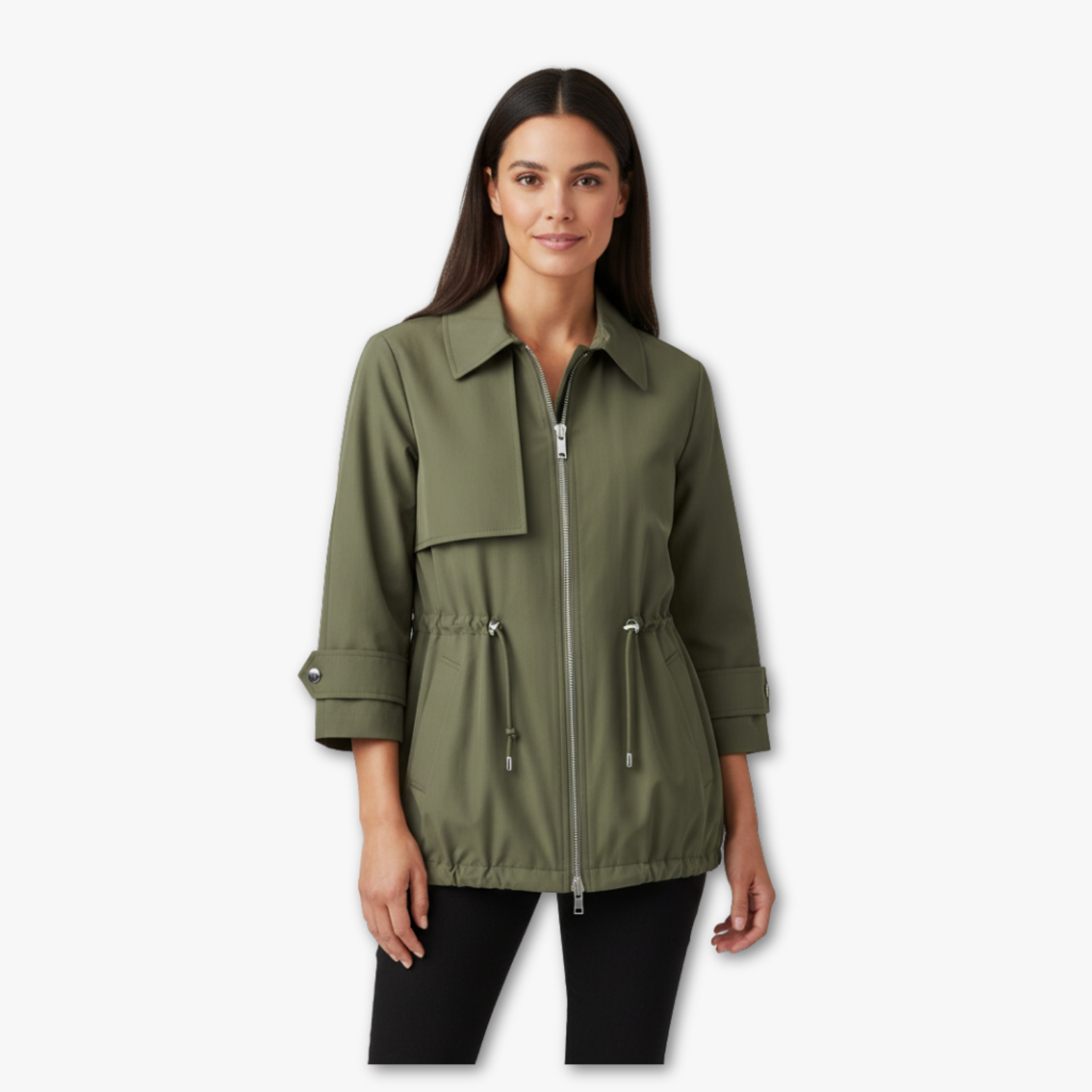 Oversized Trench Coat with Sleeves and Modern Collar