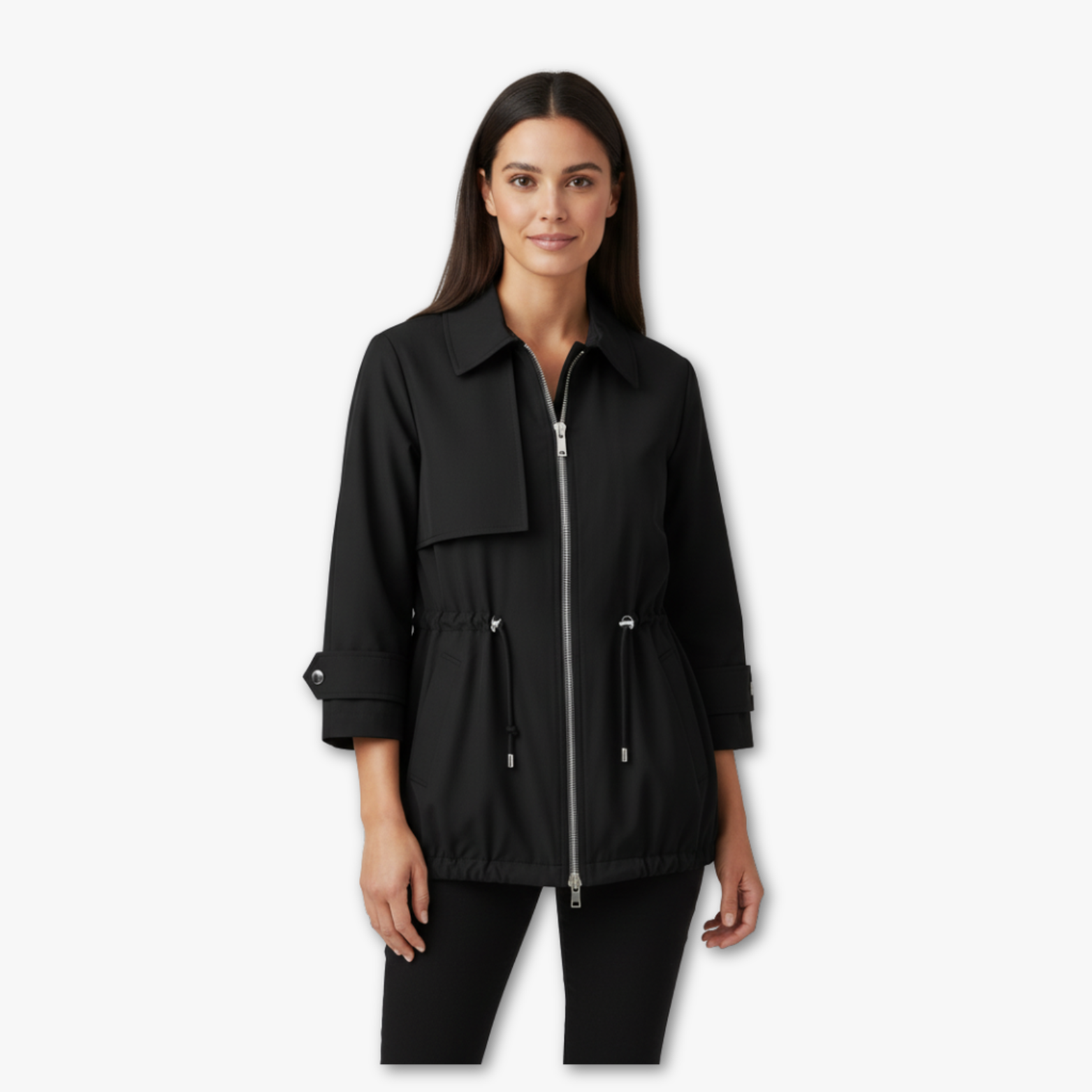 Oversized Trench Coat with Sleeves and Modern Collar