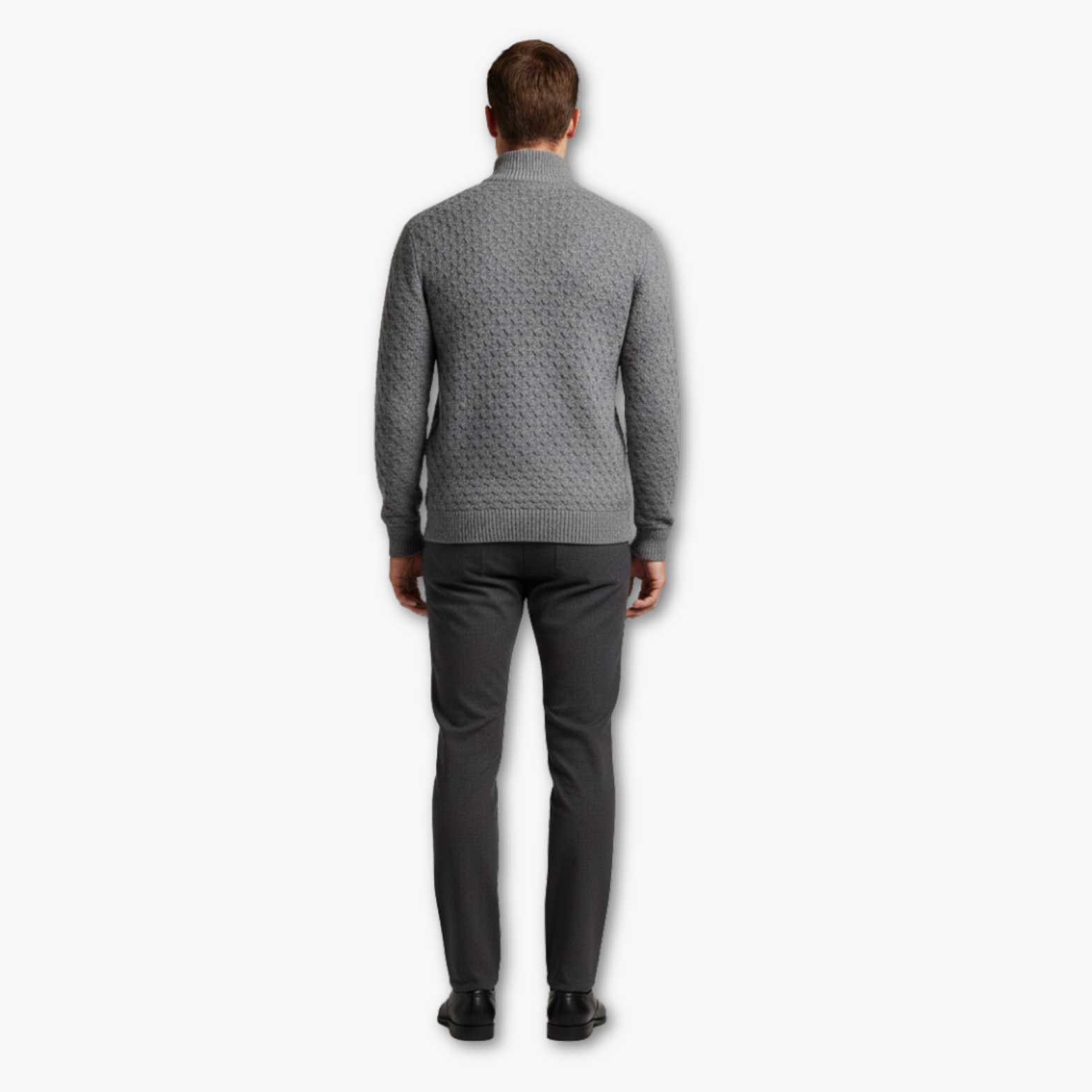 Mens Half Zip Sweater with Stand Collar
